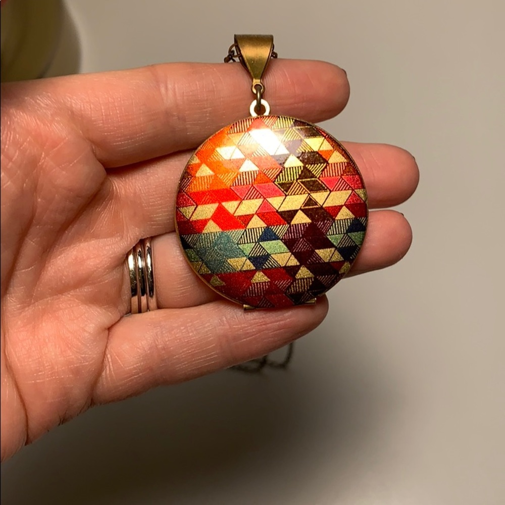 Multi Color and Gold Locket - Picture 2 of 3